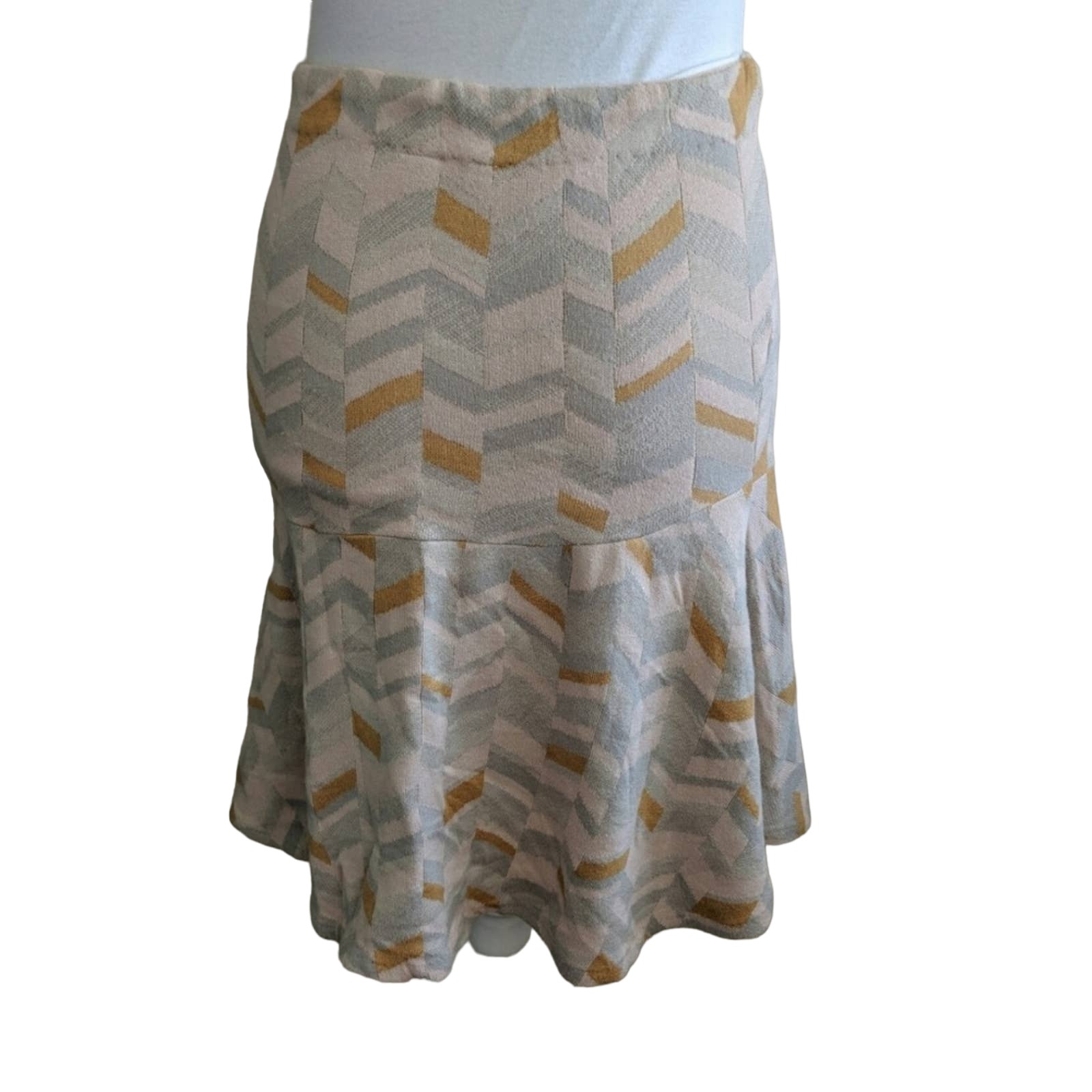 Anthropologie (Moth) Inlaid Chevron Sweater Skirt Sp Petite